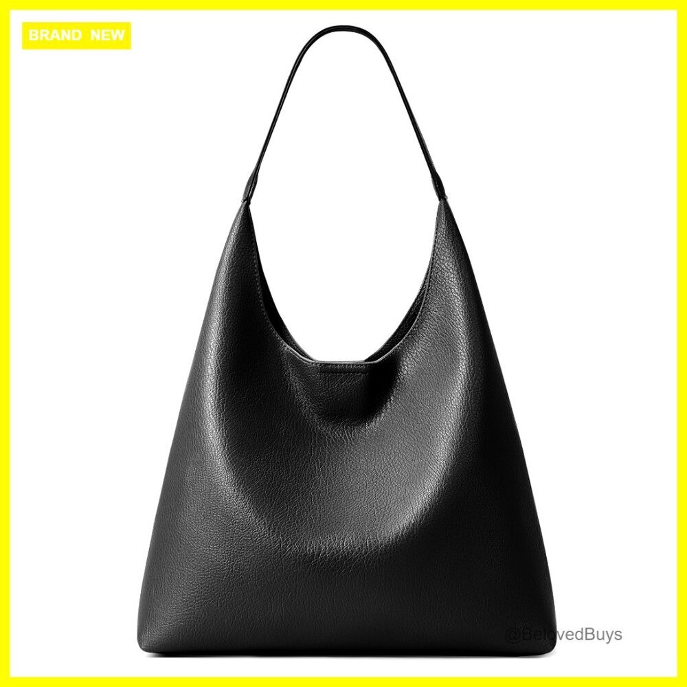 Medium Vegan Leather Slouchy Hobo Tote Bag with Shoulder Strap